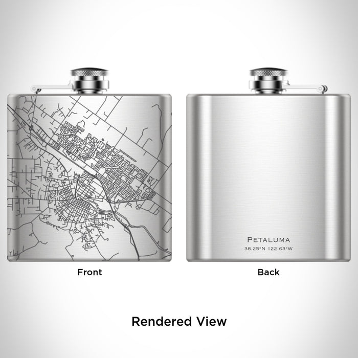 Rendered View of Petaluma California Map Engraving on undefined