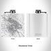 Rendered View of Petaluma California Map Engraving on 6oz Stainless Steel Flask in White