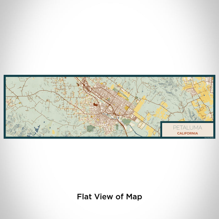 Flat View of Map Custom Petaluma California Map Enamel Mug in Woodblock