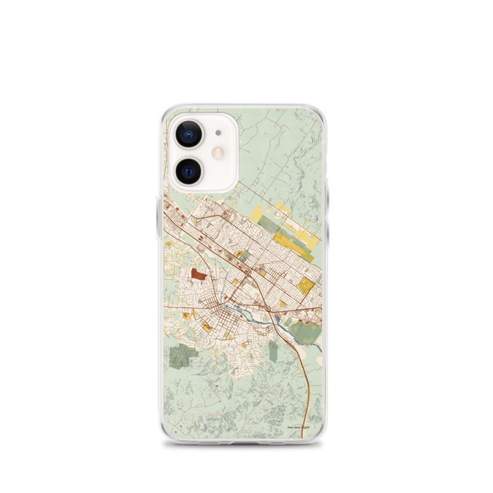 Custom Petaluma California Map iPhone 12 mini Phone Case in Woodblock