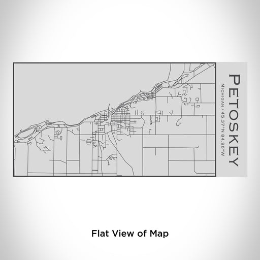 Rendered View of Petoskey Michigan Map Engraving on 17oz Stainless Steel Insulated Cola Bottle