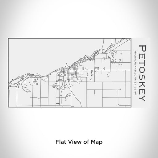 Rendered View of Petoskey Michigan Map Engraving on 17oz Stainless Steel Insulated Cola Bottle in White