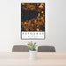 24x36 Petoskey Michigan Map Print Portrait Orientation in Ember Style Behind 2 Chairs Table and Potted Plant