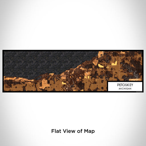 Flat View of Map Custom Petoskey Michigan Map Enamel Mug in Ember