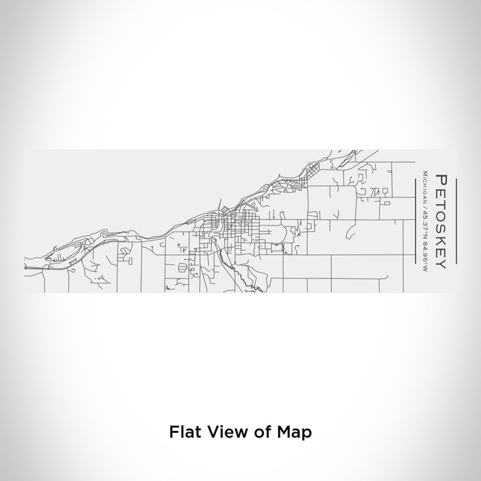 Rendered View of Petoskey Michigan Map Engraving on 10oz Stainless Steel Insulated Cup with Sliding Lid in White