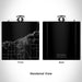 Rendered View of Petoskey Michigan Map Engraving on 6oz Stainless Steel Flask in Black