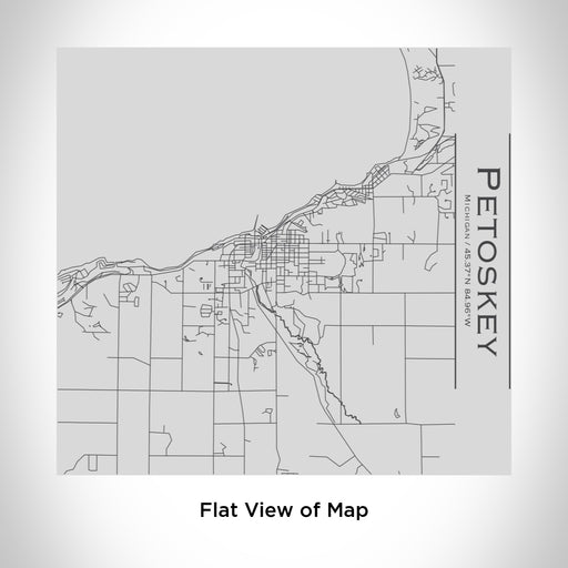 Rendered View of Petoskey Michigan Map Engraving on 17oz Stainless Steel Insulated Tumbler