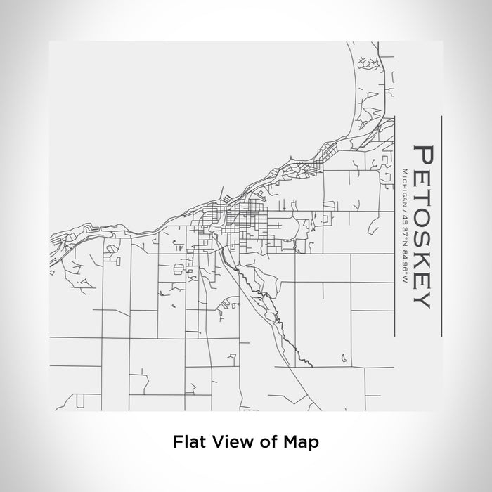 Rendered View of Petoskey Michigan Map Engraving on 17oz Stainless Steel Insulated Tumbler in White