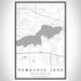 Pewaukee Lake Wisconsin Map Print Portrait Orientation in Classic Style With Shaded Background