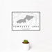 12x18 Pewaukee Lake Wisconsin Map Print Landscape Orientation in Classic Style With Small Cactus Plant in White Planter