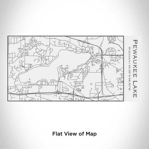 Rendered View of Pewaukee Lake Wisconsin Map Engraving on 17oz Stainless Steel Insulated Cola Bottle in White
