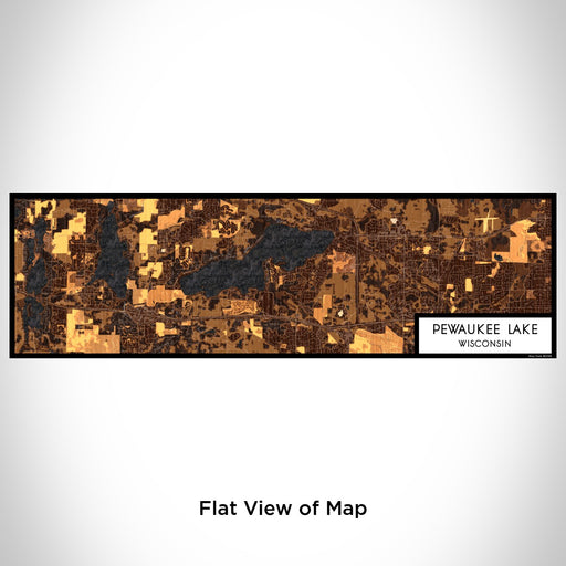 Flat View of Map Custom Pewaukee Lake Wisconsin Map Enamel Mug in Ember