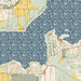 Pewaukee Lake Wisconsin Map Print in Woodblock Style Zoomed In Close Up Showing Details