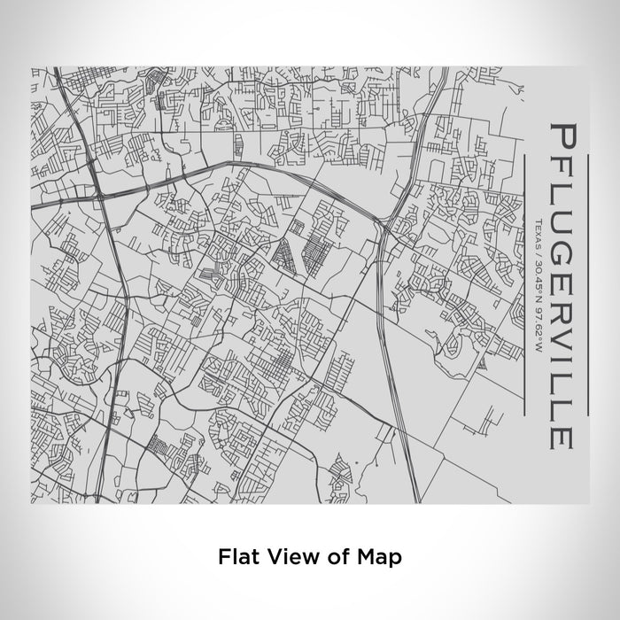 Rendered View of Pflugerville Texas Map Engraving on 20oz Stainless Steel Insulated Bottle with Bamboo Top
