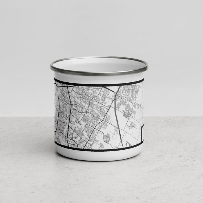 Front View Custom Pflugerville Texas Map Enamel Mug in Classic