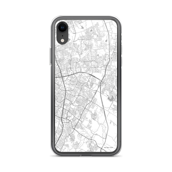Custom iPhone XR Pflugerville Texas Map Phone Case in Classic