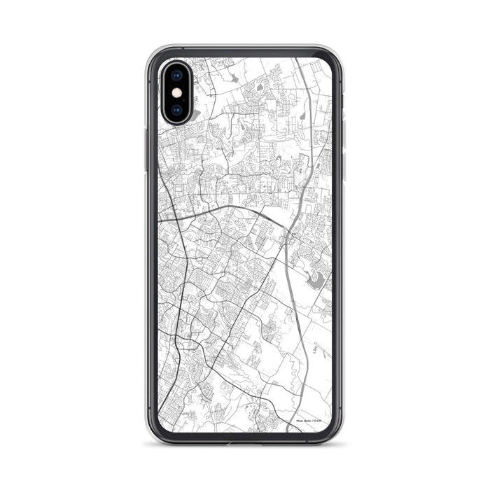 Custom iPhone XS Max Pflugerville Texas Map Phone Case in Classic