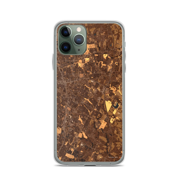 Custom iPhone 11 Pro Pflugerville Texas Map Phone Case in Ember