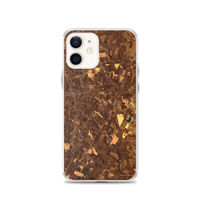 Custom iPhone 12 Pflugerville Texas Map Phone Case in Ember