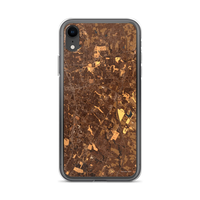 Custom iPhone XR Pflugerville Texas Map Phone Case in Ember