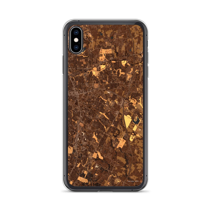 Custom iPhone XS Max Pflugerville Texas Map Phone Case in Ember
