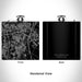 Rendered View of Pflugerville Texas Map Engraving on 6oz Stainless Steel Flask in Black