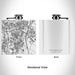 Rendered View of Pflugerville Texas Map Engraving on 6oz Stainless Steel Flask in White