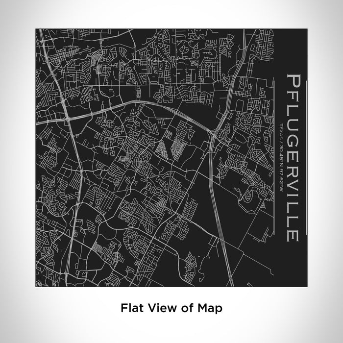 Rendered View of Pflugerville Texas Map Engraving on 17oz Stainless Steel Insulated Tumbler in Black