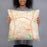 Person holding 18x18 Custom Pflugerville Texas Map Throw Pillow in Watercolor