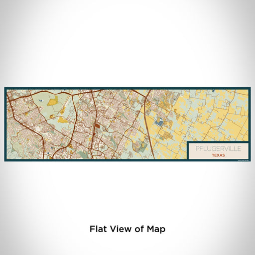 Flat View of Map Custom Pflugerville Texas Map Enamel Mug in Woodblock