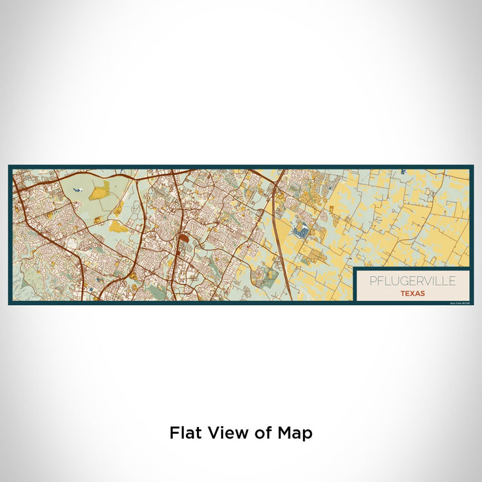 Flat View of Map Custom Pflugerville Texas Map Enamel Mug in Woodblock