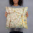 Person holding 18x18 Custom Pflugerville Texas Map Throw Pillow in Woodblock