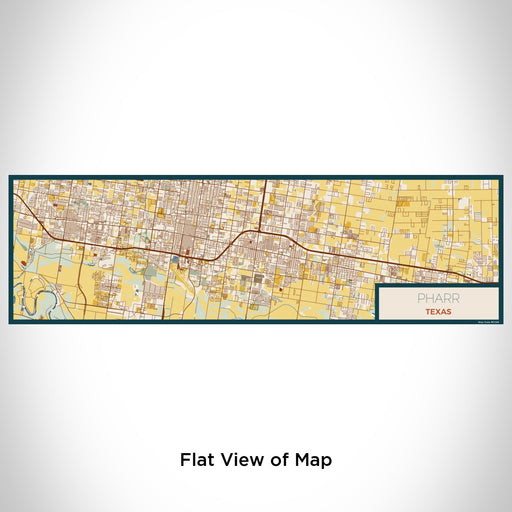 Flat View of Map Custom Pharr Texas Map Enamel Mug in Woodblock