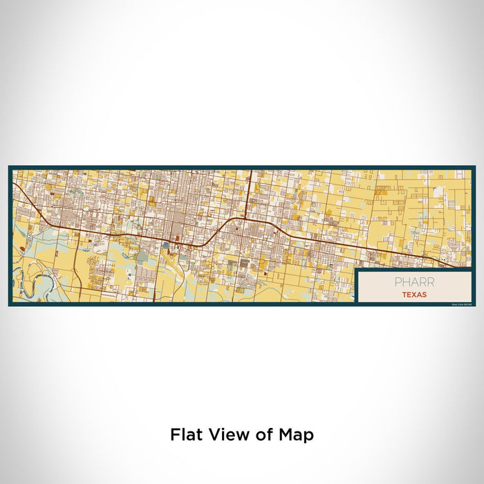 Flat View of Map Custom Pharr Texas Map Enamel Mug in Woodblock