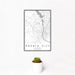 12x18 Phenix City Alabama Map Print Portrait Orientation in Classic Style With Small Cactus Plant in White Planter