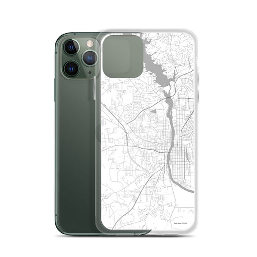 Custom Phenix City Alabama Map Phone Case in Classic on Table with Laptop and Plant