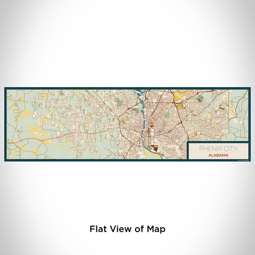 Flat View of Map Custom Phenix City Alabama Map Enamel Mug in Woodblock