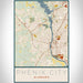 Phenix City Alabama Map Print Portrait Orientation in Woodblock Style With Shaded Background
