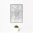 12x18 Philadelphia Pennsylvania Map Print Portrait Orientation in Classic Style With Small Cactus Plant in White Planter
