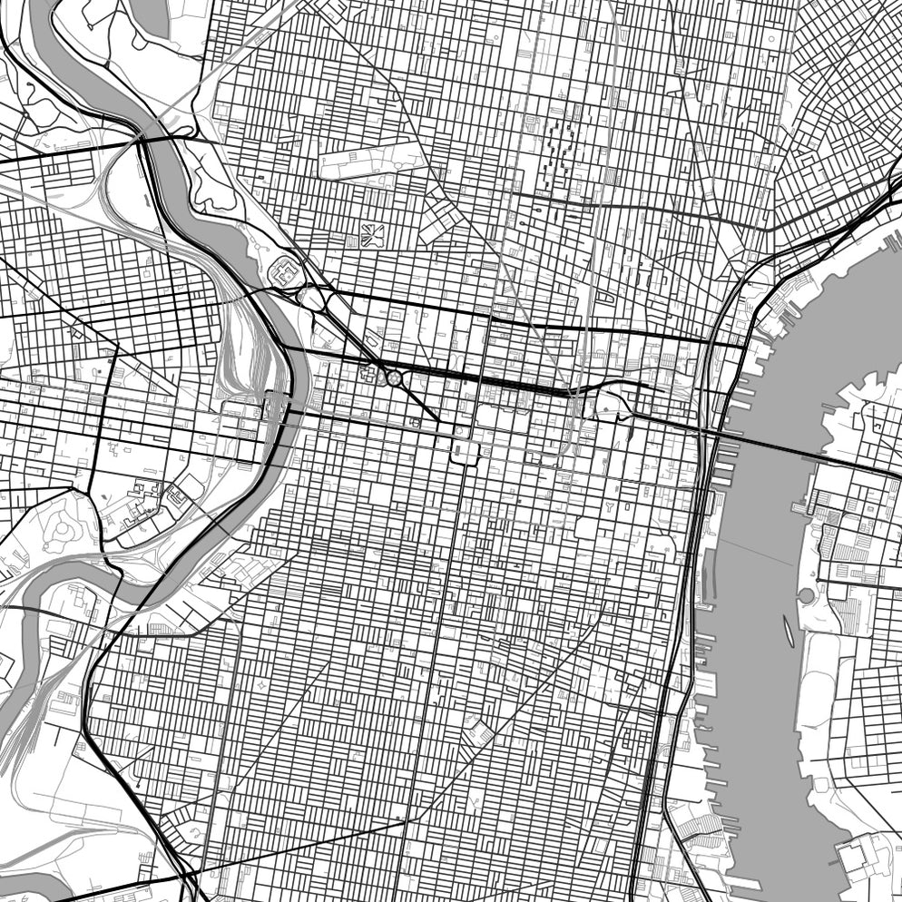 Philadelphia - Pennsylvania Map Print in Classic — JACE Maps