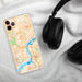 Custom Philadelphia Pennsylvania Map Phone Case in Watercolor on Table with Black Headphones