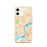 Custom Philadelphia Pennsylvania Map iPhone 12 Phone Case in Watercolor