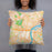 Person holding 18x18 Custom Philadelphia Pennsylvania Map Throw Pillow in Watercolor