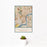 12x18 Philadelphia Pennsylvania Map Print Portrait Orientation in Woodblock Style With Small Cactus Plant in White Planter