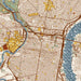 Philadelphia Pennsylvania Map Print in Woodblock Style Zoomed In Close Up Showing Details