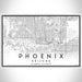 Phoenix Arizona Map Print Landscape Orientation in Classic Style With Shaded Background
