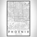 Phoenix Arizona Map Print Portrait Orientation in Classic Style With Shaded Background