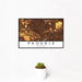 12x18 Phoenix Arizona Map Print Landscape Orientation in Ember Style With Small Cactus Plant in White Planter