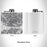 Rendered View of Phoenix Arizona Map Engraving on 6oz Stainless Steel Flask in White