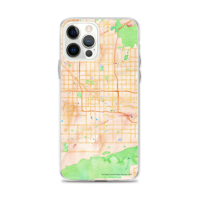 Custom Phoenix Arizona Map iPhone 12 Pro Max Phone Case in Watercolor